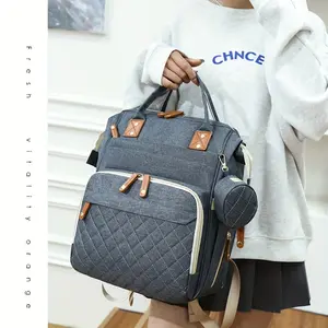 Large Capacity Women’s Multi-Layer Backpack with Adjustable Shoulder Straps, Stylish Nylon Diaper Bag for Outdoor Sports & Travel