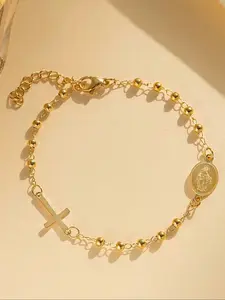 Stainless Steel Virgin Mary Bracelet, 3mm Rosary Design, Perfect Gift for Women, Ideal for Daily Wear & Special Occasions