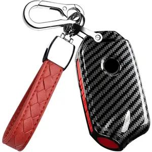 3/4 Button Key Fob Cover for Kia Stinger k900 2018-2023 Accessories with Keychain Smart Remote Auto Key Case - Red