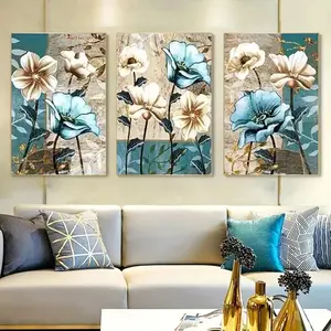 2D Flat 3pcs/set Unframed floral art canvas poster, modern art decorative wall art for bedroom and living room, Wall Art Decoration, winter decor with a landscape theme