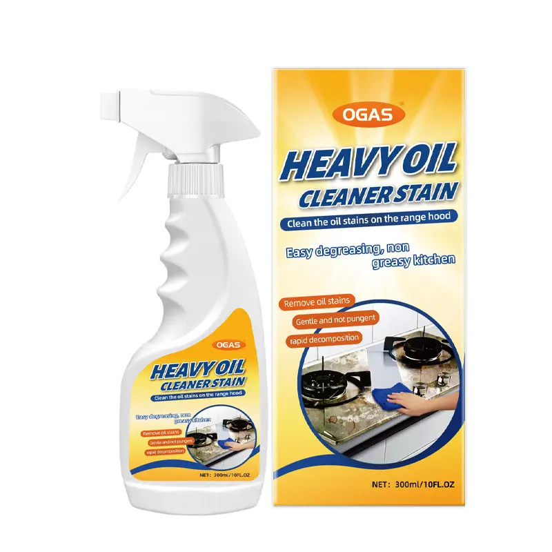 Heavy Duty Kitchen Grease Cleaner Spray – Multi-Purpose Oil Stain Remover for Stove, Range Hood & Countertops, Powerful Degreaser Gentle on Hands
