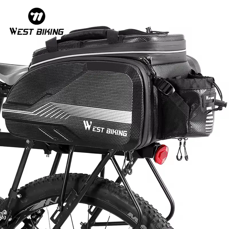 WEST BIKING Quality EVA Hard Shell Bike Bag Waterproof Bicycle Waterproof Rear Seat Trunk Bag Seat Bag Pannier for Bicycle Outd bike campingoor