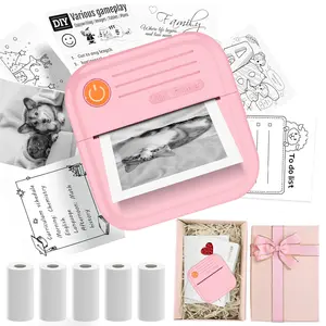 Mini Thermal Printer for Journaling & Study Notes – Portable Wireless BT Printer, Print Stickers, Labels & HD QR Codes, Pocket-Sized with Rechargeable Battery & Gift Box, for DIY Crafts, Fashion Design & Scrapbooking, Ideal Holiday Gift for Teens