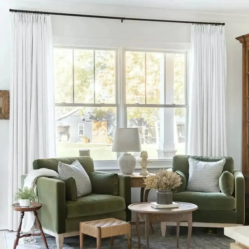 TWOPAGES Liz 1Pc Faux Linen Pinch Pleat Window Curtain Panel - Light-Filtering Unlined Drapes with Linen Texture, Adjustable Hooks, Adjustable Length Curtains for Bedroom, Room Decor, House Decor