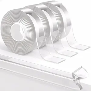 6 Pack Heavy Duty Double Sided Tape - Clear Nano Adhesive Tape, Reusable Strong Adhesion, Washable Removable & Traceless, for Home Office Car Decor & Mounting