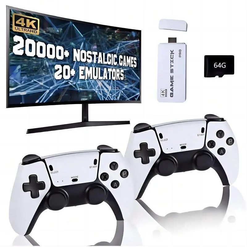 Retro Video Game Console, Plug and Play Controllers Video Game Retro Play Game Stick Built in 20000+ Games, 20 Classic Emulators Mini Arcade Game Console