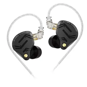 KZ ZS12 PRO X in-ear Monitor Earphone, 1DD+5BA Hybrid Wired Gaming Earbuds, Best in-ear Headphones with 2PIN Cable for Audiophile, Singer, Musician, Electronic, High Quality Headphones