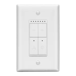 LIDER Wi-Fi Combination Dimmer and 4-Speed Fan Control Switch, Wireless Home Automation, Wi-Fi Control, Single-Pole, Wall Plate Included