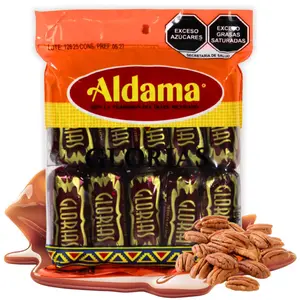 Aldama Glorias Sweet Dulce de Leche Mexicano Milk Candies with Chopped Pecans, 10-Piece Snack, 300g