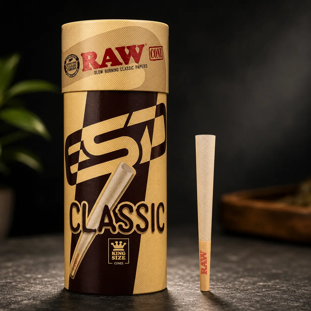 Cones Classic King Size - 50 Pack - Slow Burning Pre Rolled Cones made of Paper with Tips & Packing Tubes Included
