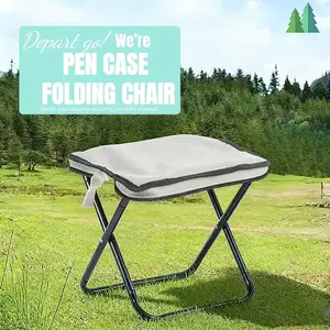 Portable Lightweight Folding Bench, Carbon Steel Tube, Fabric Seat, Easy to Use, Ideal for Outdoor Camping, Fishing, Hiking