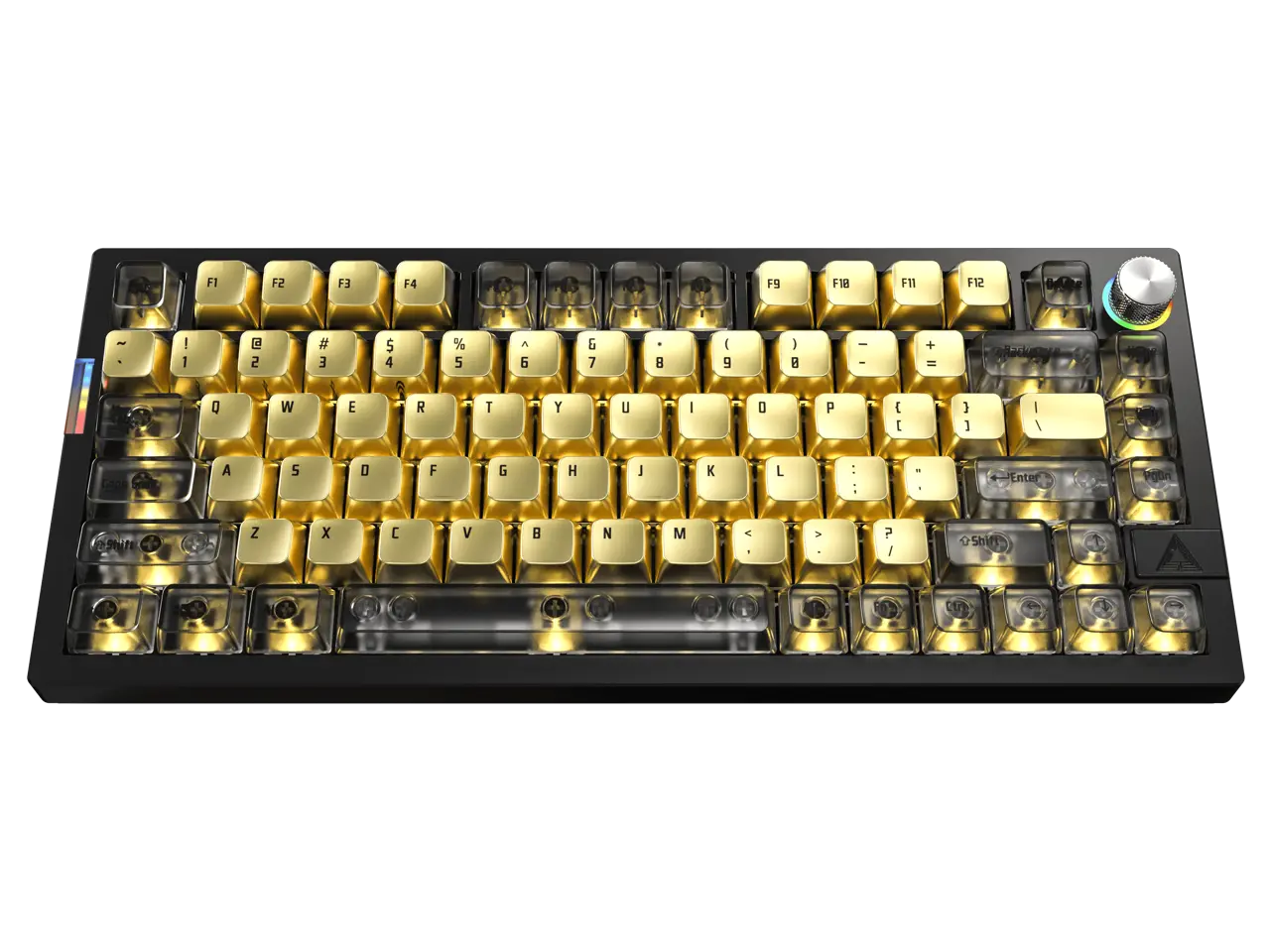 MONTECH MKey Pro Newegg 25th Anniversary Limited Gold Edition Mechanical Gaming Keyboard, Tri-Mode Bluetooth 5.2 / 2.4GHz Wireless / USB-C Wired, 75% Layout, Hot-Swappable, VIA/QMK, Gateron G Pro 3.0 Brown Switches, RGB