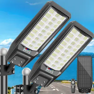 8000W Solar Street Lights Outdoor - Wide Angle Solar Lights Outdoor Dusk to Dawn, Commercial Parking Lot Light Motion Sensor with Remote Control, 6500K LED Street Light IP67