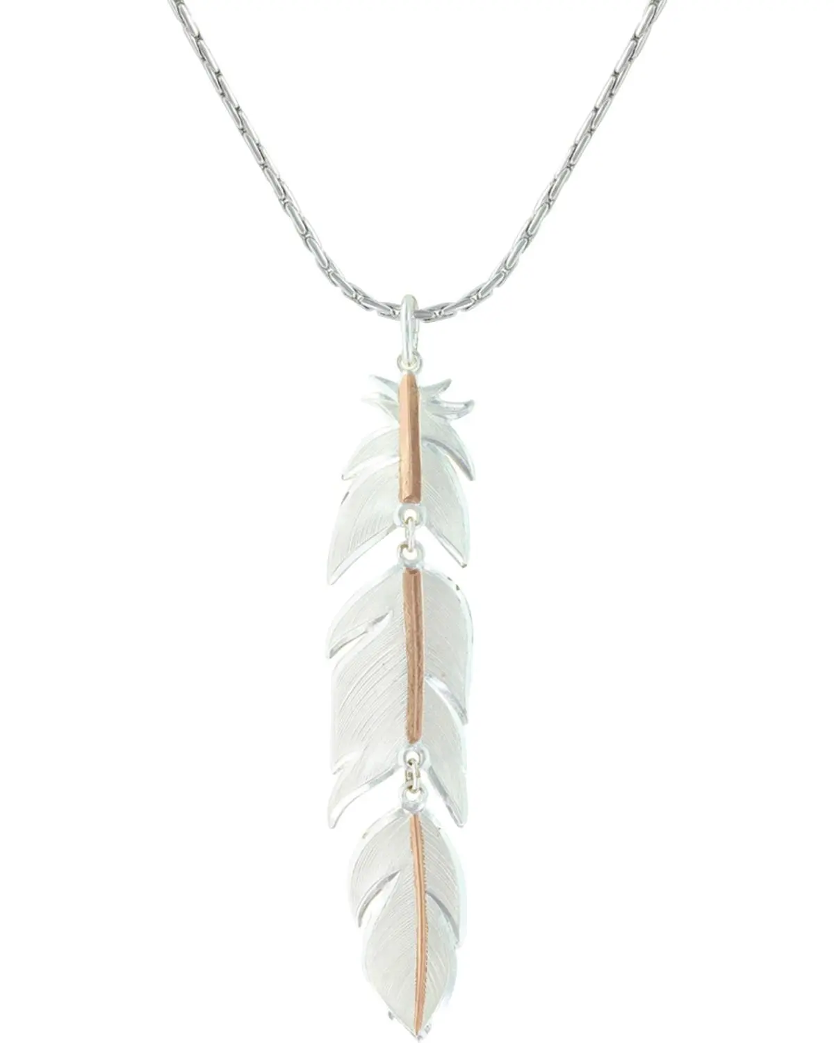 Montana Silversmiths Women's Women'S Rose Gold Plume Feather Necklace - Nc1618rg