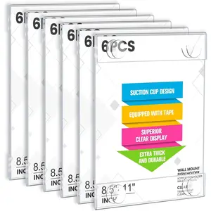 Sign Holder 8.5x11 Inch ,  Display Stand Clear Wall Mount Advertise Display Frame ,Glass Window Wall Holder for Mall Office  Store Restaurant