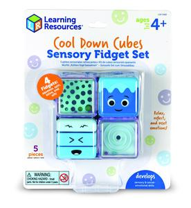 Learning Resources Cool Down Cubes Sensory Fidget Set - Calming Corner Activities for Kids, Social Emotional Regulation Learning Skills, Toddlers Fine Motor Toys