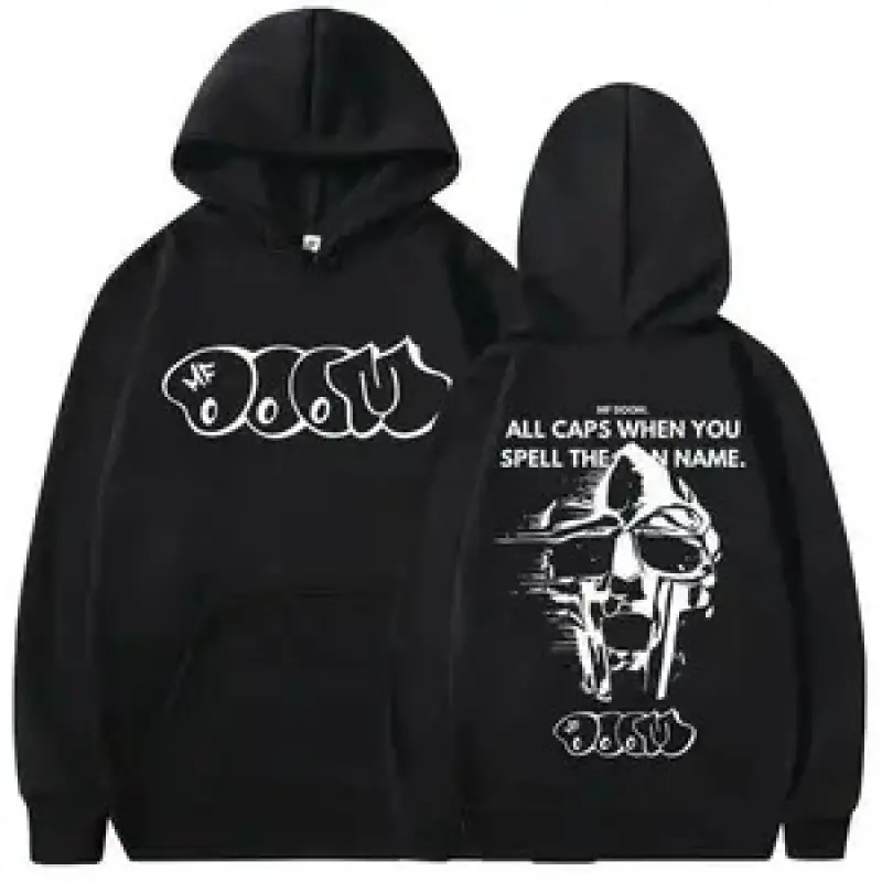 MF Doom Madlib Madvillain Hoodie – Metal Mask Graphic 2-Sided Design|"   All Caps"     Hip Hop Hoodie for Men|     The Illest Villain Streetwear.costumes men,fall outfits,Graphic hoodies men