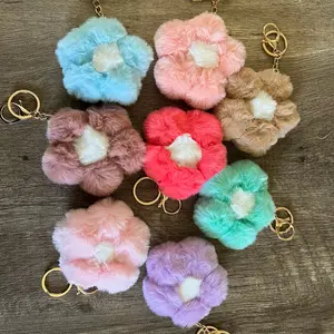 PomPom Flower Keychains