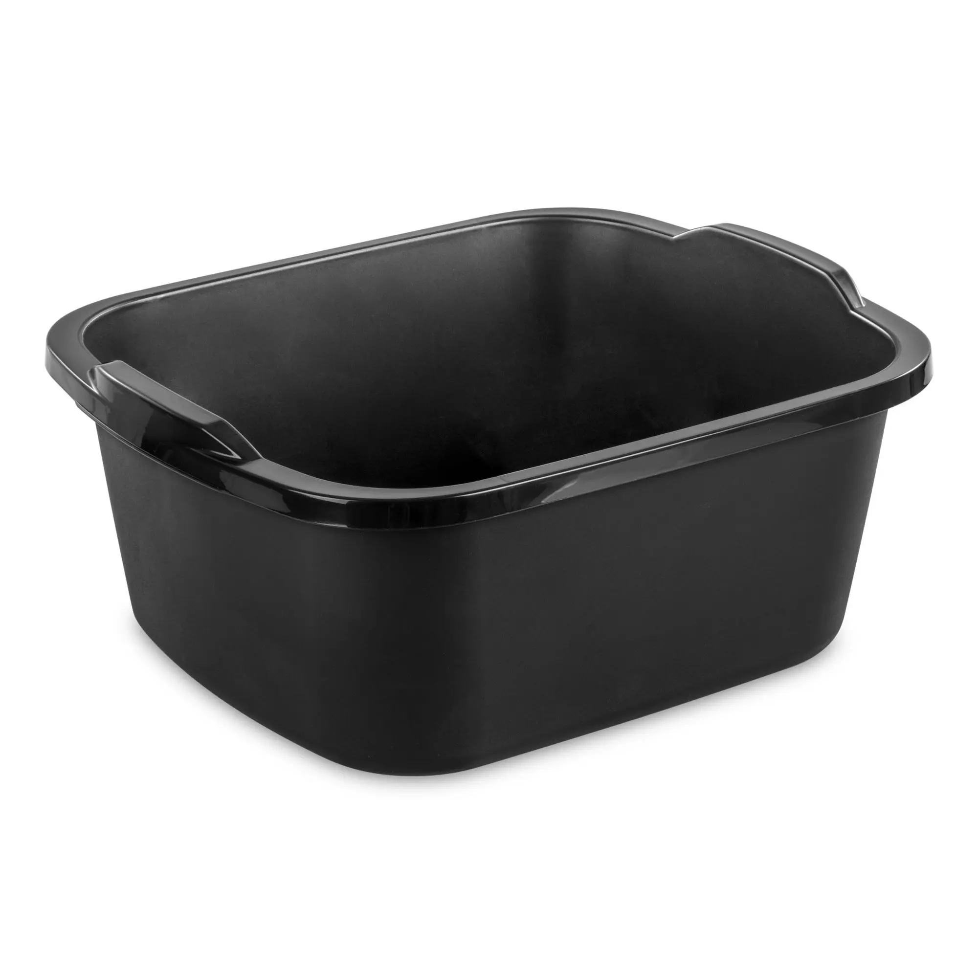 Large 18 Qt Plain Plastic Dishpan - Standard Multi-Purpose Wash Tub with Handles for Camping & Everyday Home, Laundry Sink Basin