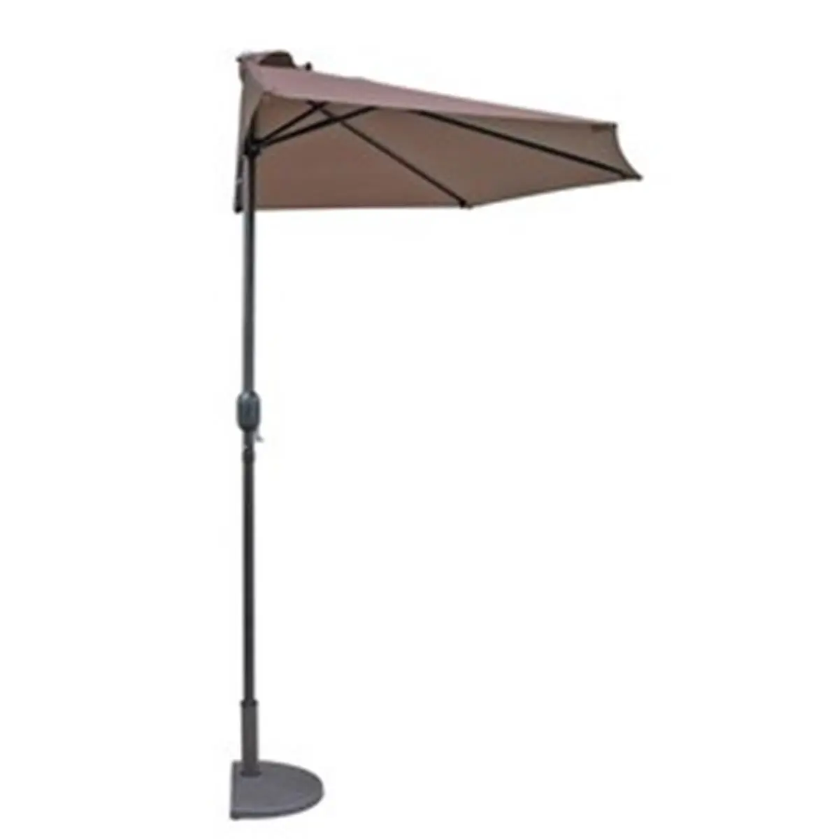 212 MAIN 9 ft. Half-Circle Lanai Umbrella - Coffee Polyester Canopy, Crank Open System, Outdoor Furniture Accessory for Partial Shade