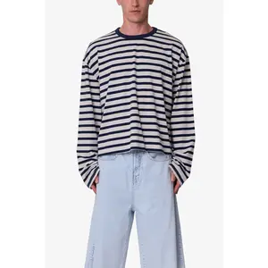 mnml Multi Striped L/S Tee - White/Navy