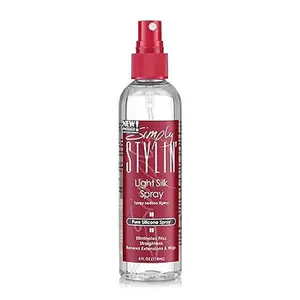 Simply Stylin' Light Silk Spray - 4 fl oz   Anti Frizz - Pure Silicone Heat Protectant - Product for Women - Detangler Spray - For Hair and Synthetic Wig - Silky Gel Haircare Smooth - Hairextension - beauty - haircare Fragrance