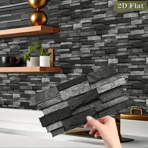 24pcs Deep Vinyl Wall Stickers, Decorative Decal, Modern Industrial Style, Durable Scratch-Resistant Non-Slip, Perfect for Kitchen Bathroom Balcony New Year Decor, Home Decor, Waterproof Wall Sticker