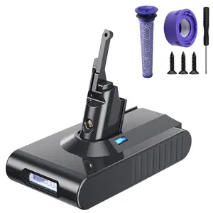 New Upgrade 21.6V 8000mAh Dyson V8 Battery Replacement with LED Display – Compatible with Dyson V8 Animal Battery Replacement SV10 Battery V8 Absolute 215681 Cordless Vacuum Lithium-ion Battery with Filter Parts