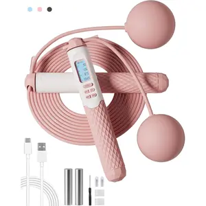 Cordless Jump Rope with Counter for Fitness - Adjustable Smart Skipping Rope for Men Women Kids Outdoor Speed Boxing Crossfit Workout Exercise Cardio nonogo nonogo                             Smart Cordless Jump rope