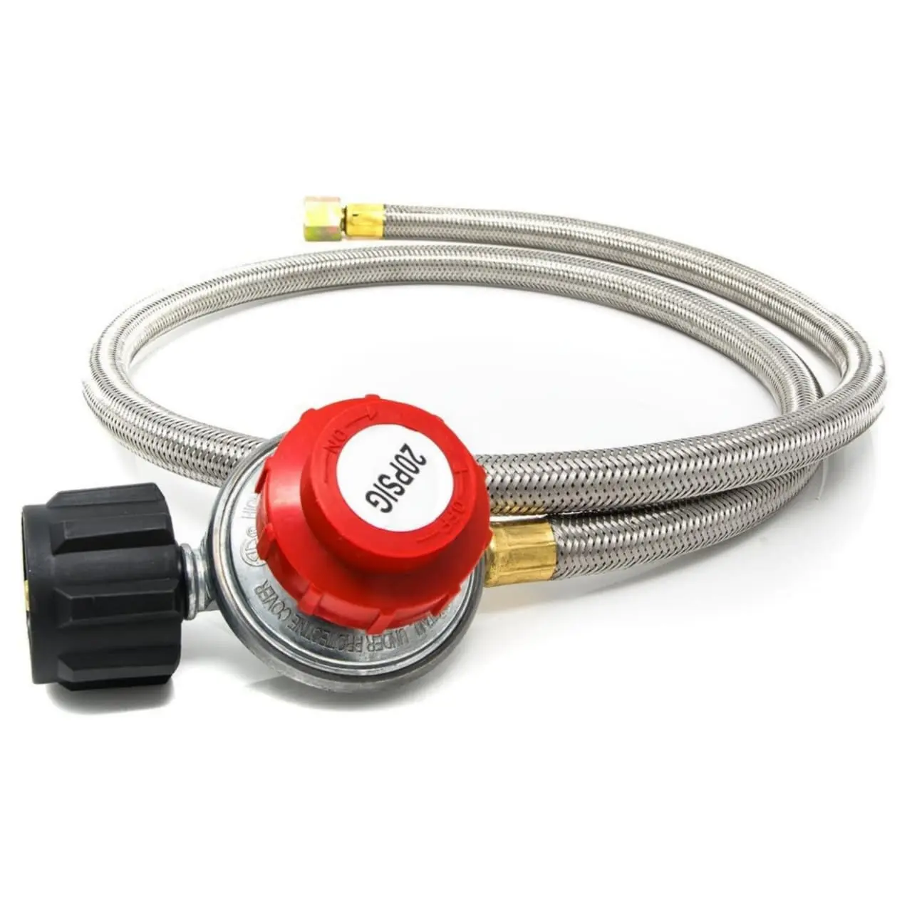 MELLOW MORNINGS 2113 0-20PSI Propane Regulator with Hose 4 ft