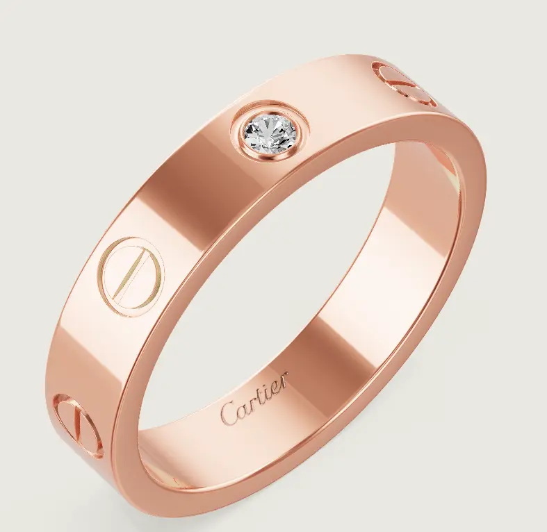 Pre-owned Cartier LOVE ring, small model, 1 dia rose gold