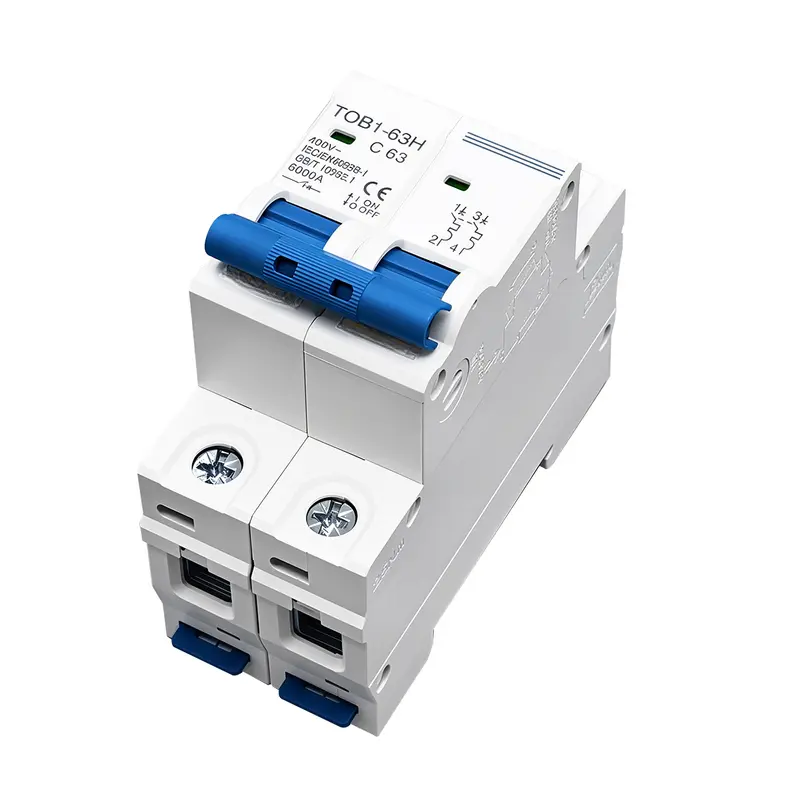 Miniinterruptor automático de CA (2P, curva C) | Solo CA | 32 A / 40 A; compatible con 230/400 V y 120/240 V CA, 50/60 Hz; protección contra sobrecarga y cortocircuito. Apto para Cuba: sistemas de energía solar (suministro aislado de la red)