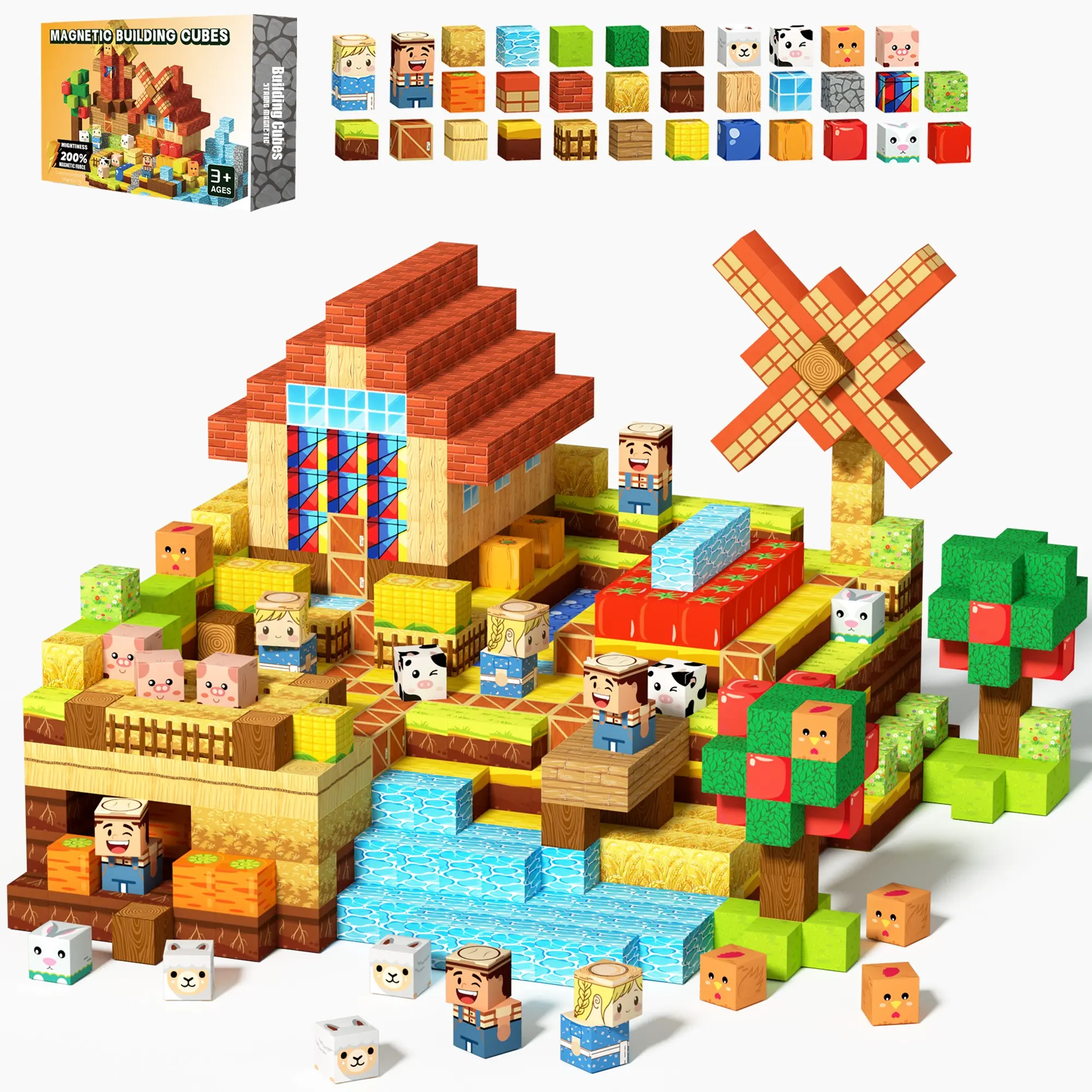 Magnetic Tiles Building Blocks 150/100pcs | STEM Montessori Sensory Toys Stem Construction Set for Toddlers 3+ | Creative Construction Magnet Cubes Building Sets for Spatial Reasoning & Fine Motor Skills | Birthday Gifts for Kids Boys Girls