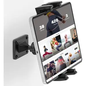Tablet Wall Mount, 360? Rotation Tablet Holder Stand, Sturdy Metal Base, Kitchen Wall Mount Compatible with iPad// 4.7-12.9 Inch Devices