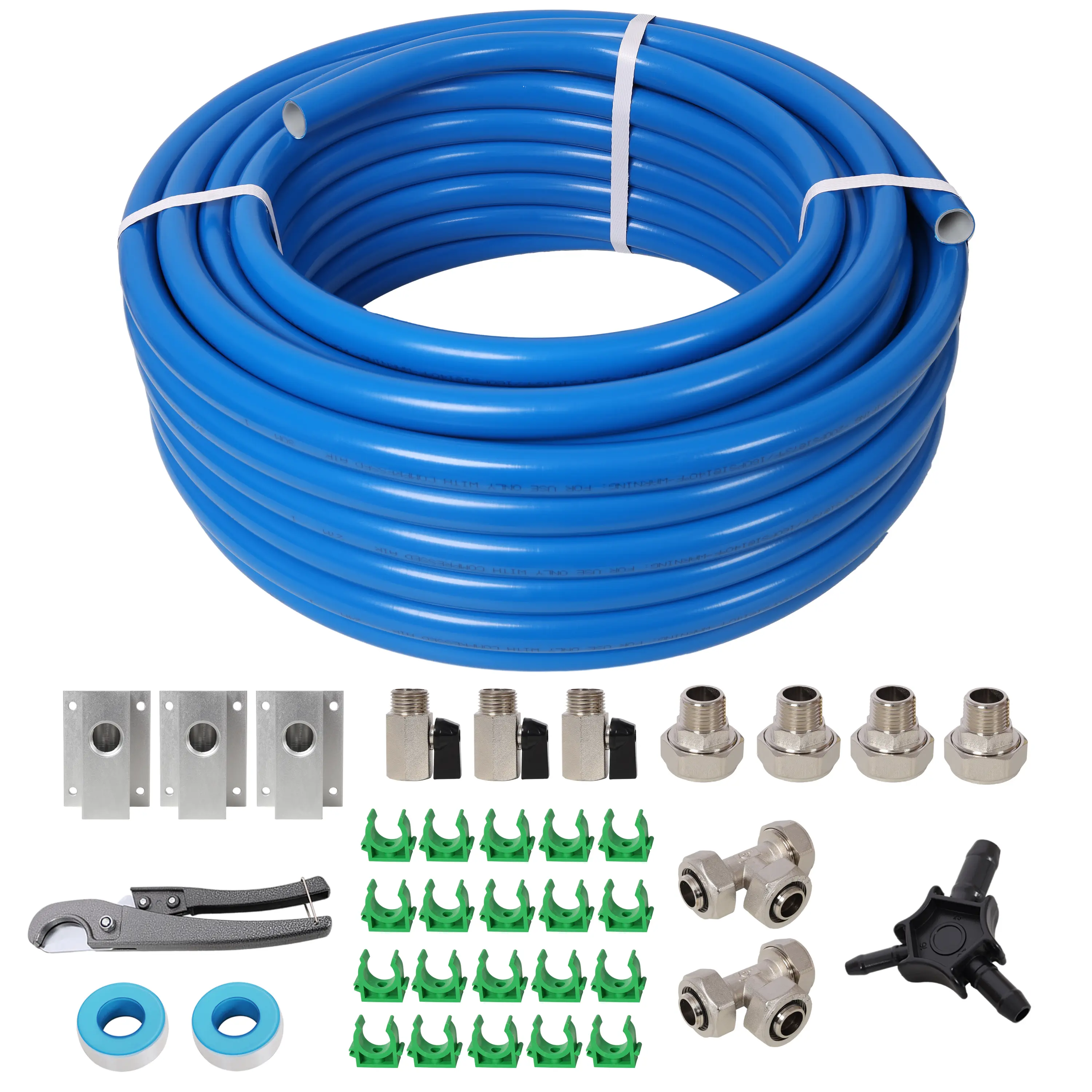 Hdmw 3/4 Inch Tubing Industrial Compressed Air Piping System, 100 Feet Length, High Quality PEX-AL-PEX Tubing,Blue Tubing