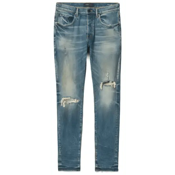 Purple Brand Men’s Worn-In Wash Jeans – Stylish & Comfortable Slim Denim