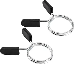 Barbell Spring Clip Dumbbell Circlip Collars Olympic Barbell Weight Bars Weightlifting Clamps Clips 2 Inches Lock Buckle for Fitness Exercise Strength Training Gym Accessory 1 Pair Bioamy