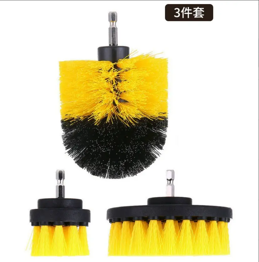 LMMAKE 3PSC Drill Brush Attachment Kit, Multi-Purpose Car Wash Brushes, Rotary Detailing Brush Set, Car Carpet Cleaning Brushes for Wheels, Grout, Showers, Bathrooms, Floors