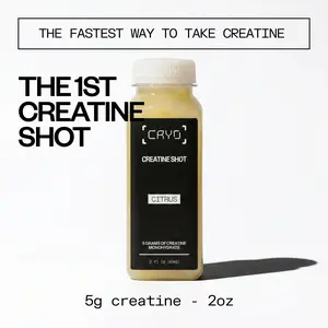 CRYO Creatine Shot – 28 Shots (1 month Supply) 5g Creatine Monohydrate per 2oz Shot – Citrus Flavor – No Mixing, No Prep