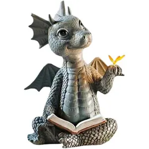 Dragon Resin Sculpture,Lovely Sculpture Ornaments,Dragon Statue for Home Courtyard Lawn Decoration