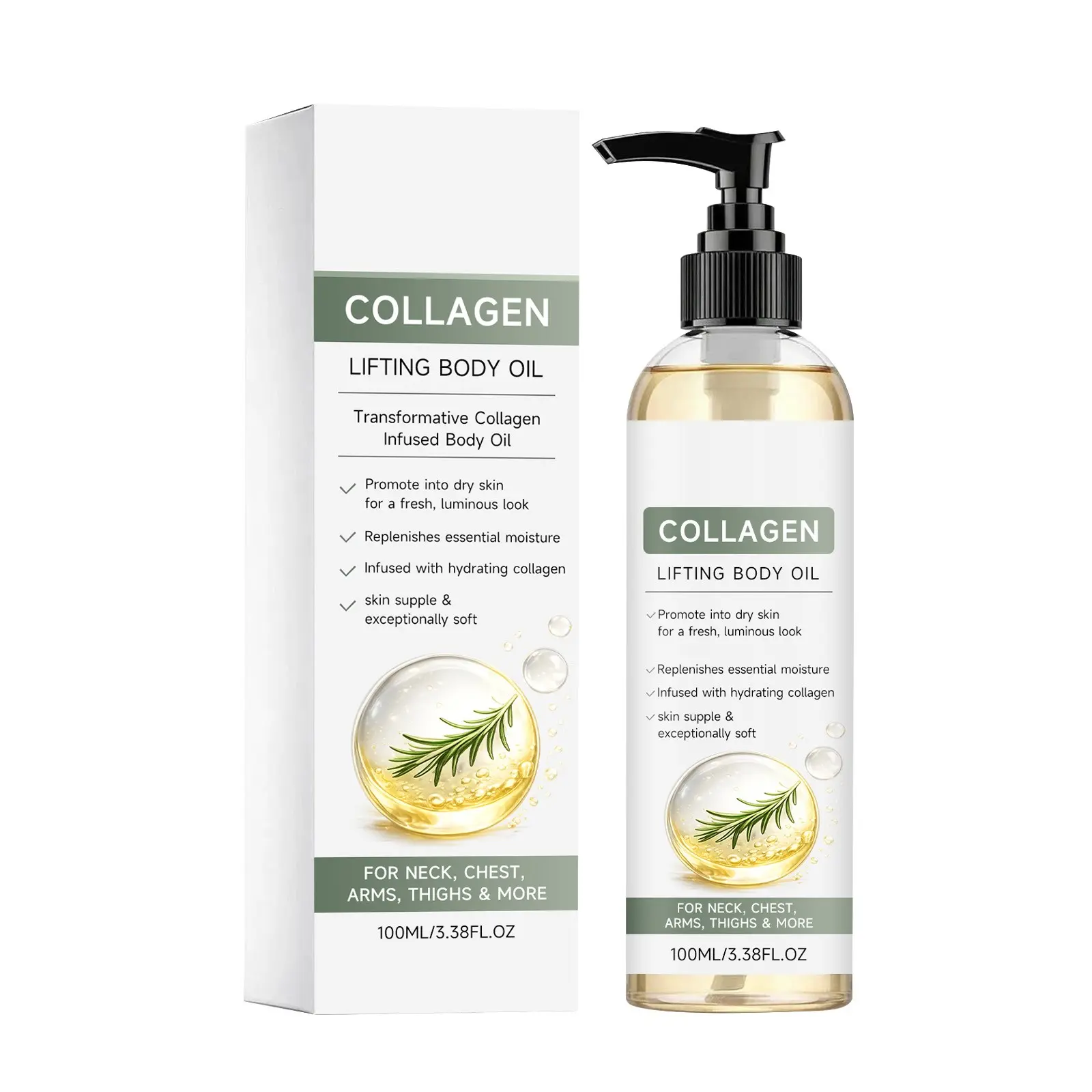 Collagen Lifting Body Oil, Skin Tightening Oil, Hydrating Jojoba Oil Shea Butter Moisturizing Serum, Firming Improve Sagging Smooth Fine Lines, Moisturizing Body Oils, Full Body Skin Care