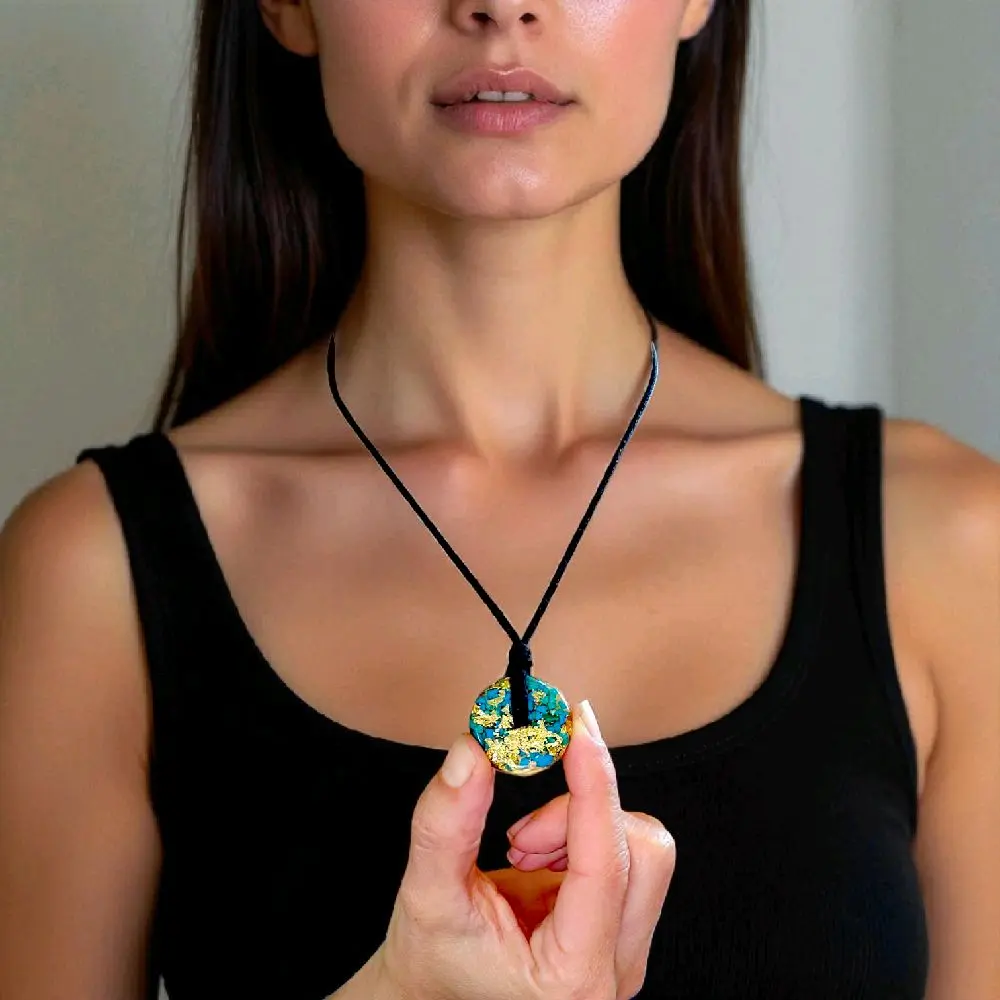 SolyOrgon Pendant orgonite for Electromagnetic (EMF) Shielding and Protection spiritual protection with different natural crystals_ intuitive crystal inner peace daily use
