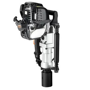 【Father's Day gift】VEVOR 37.77cc Gas-Powered T Post Driver, 4-Stroke Engine Gasoline Fence Piling Pounder, with 2 Post Driving Head(55/70 mm) , 1000W Portable Piledriver For Farm, Ranch Fencing, Road ImprovementsSummervibes
