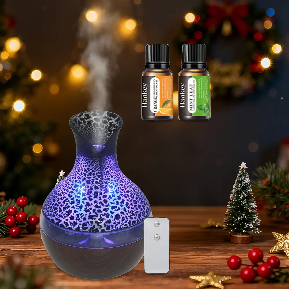 Aromatherapy Gift Set 300ml Diffuser with Remote 7 Color LED Humidifier Ultra Quiet USB Essential Oil Diffuser for Women Men Bedroom Office