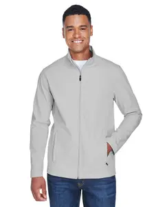 Men's Leader Soft Shell Zip Up Jacket TT80- Sport Silver Size 4XL 9 oz/yd² 300 gsm Polyester Center Front Dyed-to-Match Design - Stylish, Menswear