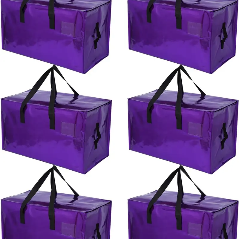 STOWM 6 Pack Moving Bags, Collapsible Zippered Storage Bags with Handles, Waterproof Foldable Organizers for Clothes, Bedding, Home, Office and Travel, Space-Saving Household,home decor