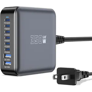 350W USB   Station, 8 Port USB C Multi Port Charger Block with PD 100W   Station for Multiple Devices, USB Charger Block Compatible , Android Cell Phone, Tablet, iPad