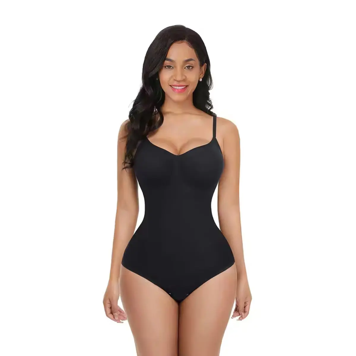 Seamless Nylon Body Shaper with Adjustable Straps - Smooth, Petite Women's Shapewear