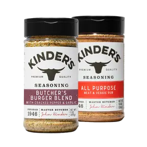 Kinder's Premium Quality Butcher's Burger Blend & All Purpose Meat & Veggie Rub - Flavorful Delight for Bold Juicy Burgers - BBQ Burger Kit Seasoning