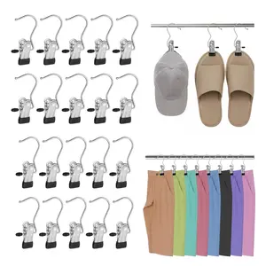 20 Pack Heavy Duty Clothes Pins, Boot Hangers for Closet, Laundry Hook Hanging with Clips Clamps for Closet Organizer Pants Hats Socks Towels Clips, Clothespins Hanger for Travel Handbag Legging folding spacesaving portable holder rust proof compact jeans